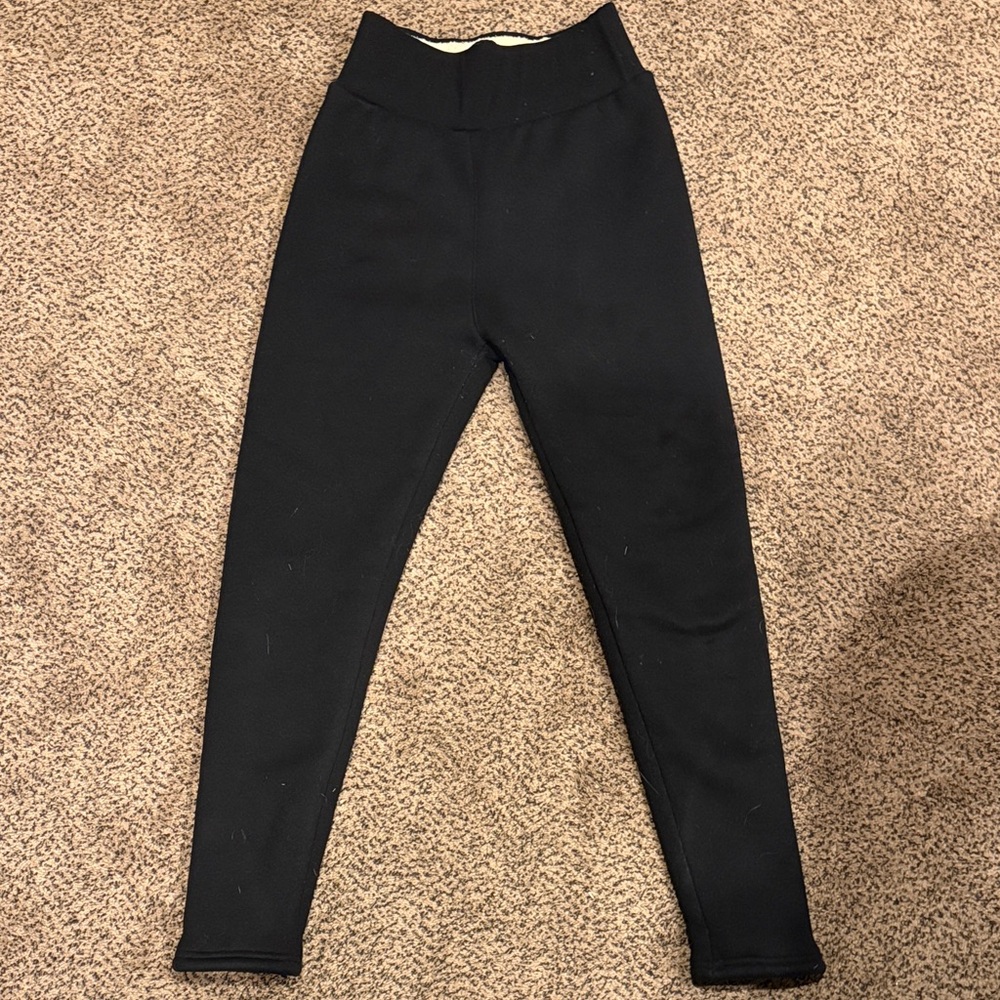 Kids Black fleece lined Leggings